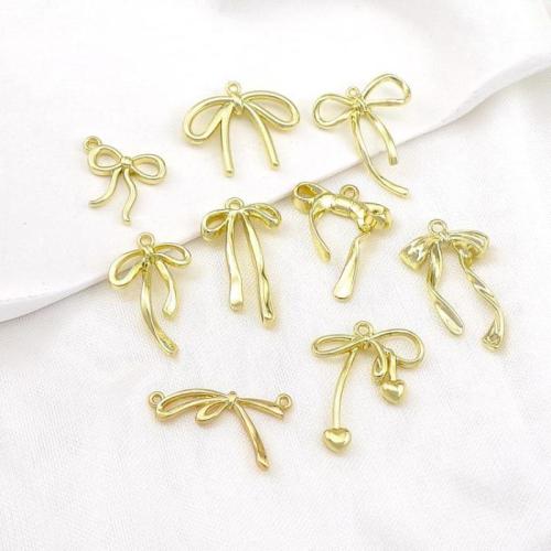 Zinc Alloy Bowkont Pendants, Bowknot, gold color plated, DIY Approx 