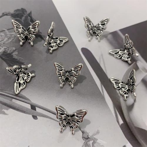 Zinc Alloy Animal Beads, Butterfly, antique silver color plated, DIY [