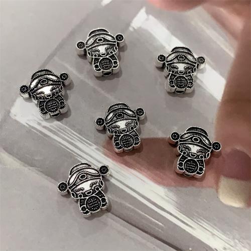 Zinc Alloy Jewelry Beads, God of Wealth, antique silver color plated, DIY [