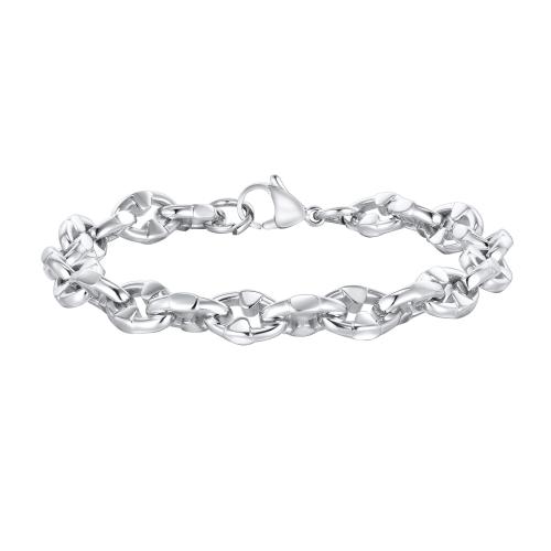 Stainless Steel Chain Bracelets, 304 Stainless Steel, handmade, fashion jewelry & for man & hollow, original color .66 Inch 