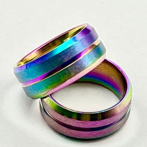 Anillo de dedo de acero Titanium de, Partículas de acero, chapado, unisexo & diverso tamaño para la opción, multicolor, Vendido por UD