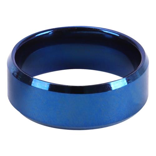 Titanium Steel Finger Ring, polished, Unisex blue 