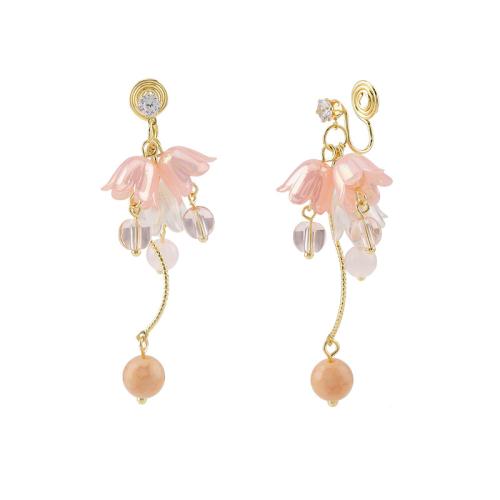 Crystal Drop Earring, Brass, with Crystal, plated & for woman & with rhinestone, golden [