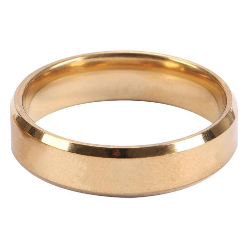 Titanium Steel Finger Ring, polished, Unisex golden 