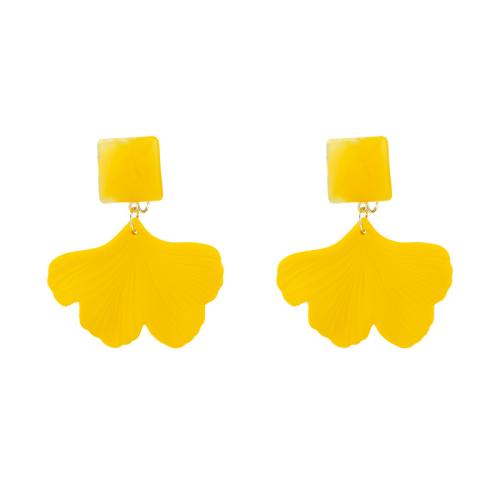 Resin Drop Earring, stoving varnish & for woman, yellow 