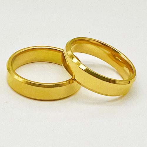 Titanium Steel Finger Ring, Unisex golden 