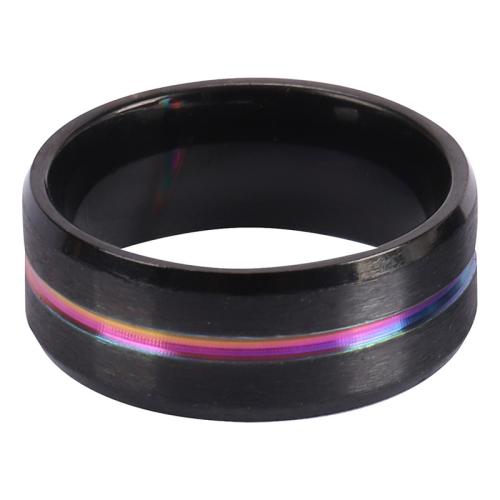 Titanium Steel Finger Ring, Unisex black 