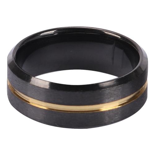 Titanium Steel Finger Ring, Unisex black 