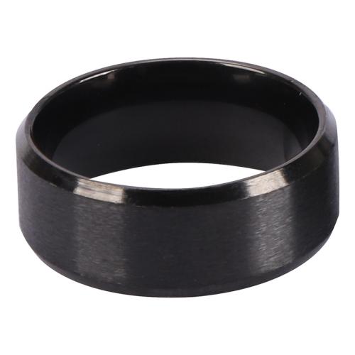 Titanium Steel Finger Ring, Unisex black 