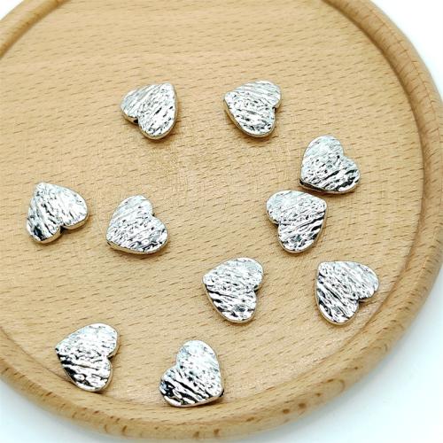 Zinklegierung Herz Perlen, antik silberfarben plattiert, DIY, 12x11mm, 100PCs/Tasche, verkauft von Tasche