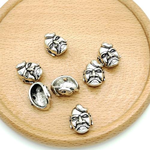 Zinc Alloy Jewelry Beads, Mask, antique silver color plated, DIY 