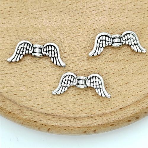 Zinc Alloy Jewelry Beads, Angel Wing, antique silver color plated, DIY 