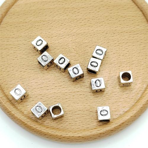 Zinc Alloy Jewelry Beads,  Square, antique silver color plated, DIY 