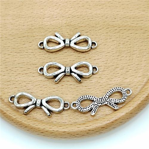 Zinc Alloy Charm Connector, Bowknot, antique silver color plated, DIY & 1/1 loop 