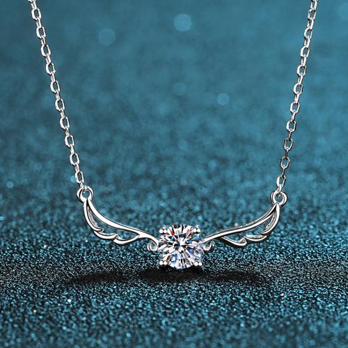 Argent sterling 925 collier, aile d'ange, Chaîne transversale & différents matériaux pour le choix & pour femme Environ 18 pouce, Vendu par PC