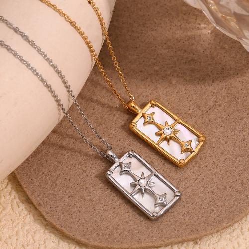 Stainless Steel Jewelry Necklace, 304 Stainless Steel, with 5cm extender chain, fashion jewelry & for woman & with rhinestone Approx 40 cm 