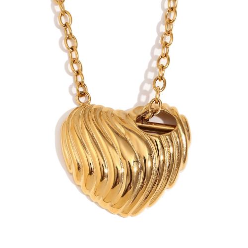 Stainless Steel Jewelry Necklace, 304 Stainless Steel, 18K gold plated, fashion jewelry & for woman, golden Approx 46 cm 