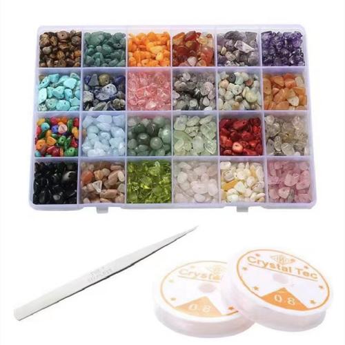 DIY Jewelry Finding Kit, Natural Stone, with Zinc Alloy Box size 