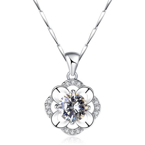 Cubic Zirconia Micro Pave Sterling Silver Pendant, 925 Sterling Silver, DIY & micro pave cubic zirconia [