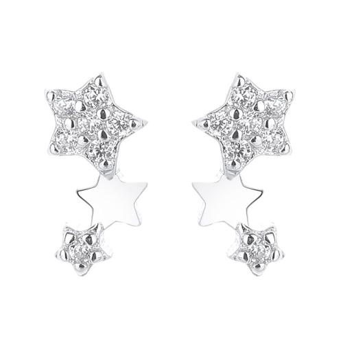 Silver Earring Zircon pavent Sterling, Argent sterling 925, bijoux de mode & pavé de micro zircon & pour femme Vendu par paire