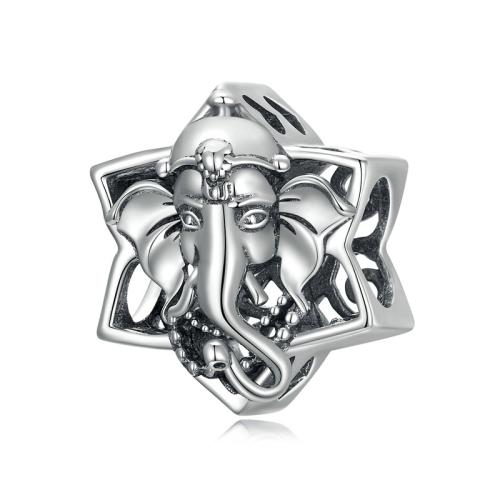 Sterling Silber Perlen Europa, 925er Sterling Silber, DIY, 12x10mm, Bohrung:ca. 4.5mm, verkauft von PC