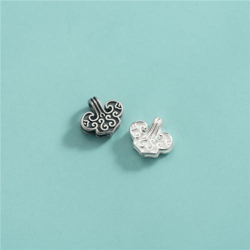 Sterling Silber Vintage Perlen, 925er Sterling Silber, DIY, keine, 10x9.3mm, Bohrung:ca. 2.3mm, verkauft von PC