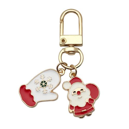 Zinc Alloy Key Clasp, Christmas Design & Unisex & enamel 