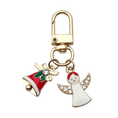 Zinc Alloy Key Clasp, Christmas Design & Unisex & enamel 