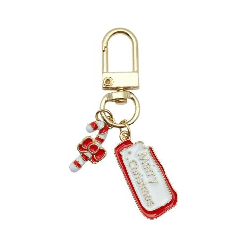 Zinc Alloy Key Clasp, Christmas Design & Unisex & enamel 