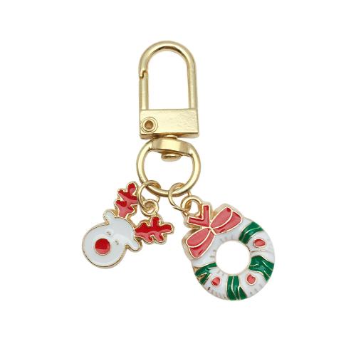 Zinc Alloy Key Clasp, Christmas Design & Unisex & enamel 