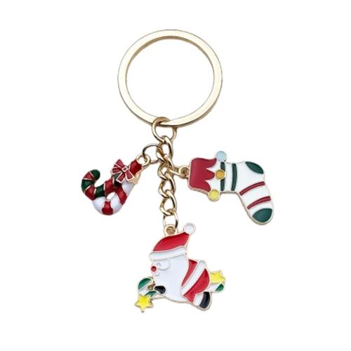 Zinc Alloy Key Clasp, Christmas Design & Unisex & enamel 