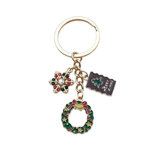 Zinc Alloy Key Clasp, Christmas Design & Unisex & enamel 