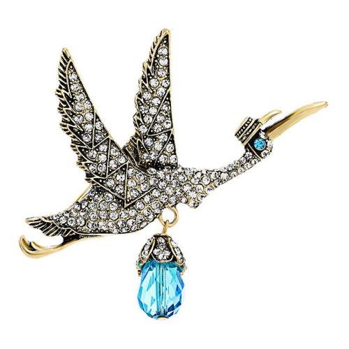 Zinc Alloy Jewelry Brooch, Bird, fashion jewelry & for woman & with rhinestone 