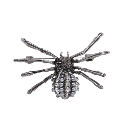 Zinc Alloy Jewelry Brooch, Spider, fashion jewelry & for woman & with rhinestone 