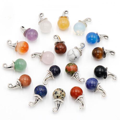 pendentif en alliage zinc à gemme , Pierre naturelle, avec alliage de zinc, chapeau, Placage de couleur argentée, DIY & différents matériaux pour le choix, plus de couleurs à choisir Vendu par PC