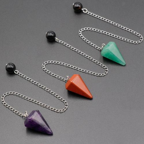 Natural Stone Pendulum, with Iron, Conical Approx 24 cm 