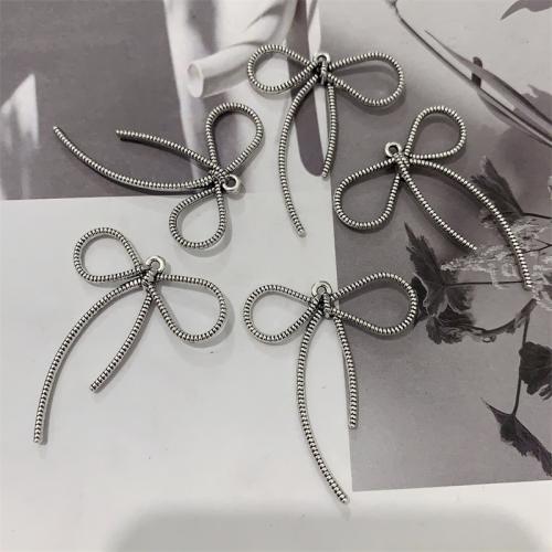 Zinc Alloy Bowkont Pendants, Bowknot, antique silver color plated, DIY 