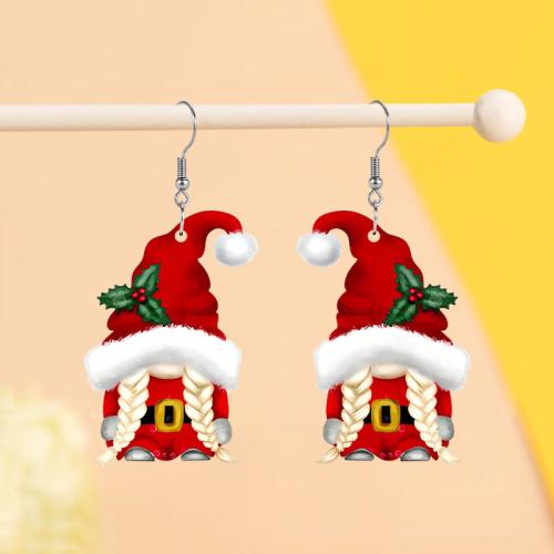 Christmas Earrings, Acrylic, printing, Christmas Design & cute & for woman 