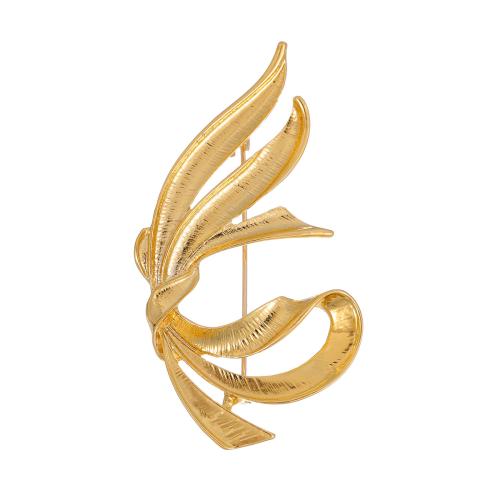 Zinc Alloy Jewelry Brooch, Bowknot, KC gold color plated, fashion jewelry & Unisex & hollow 