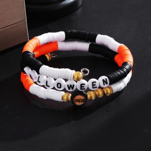 Arcilla polimero Pulsera, con Arcilla polimero & Plástico, Diseño de Halloween & tres capas & unisexo & diferentes estilos para la opción, color mixto, Vendido por UD