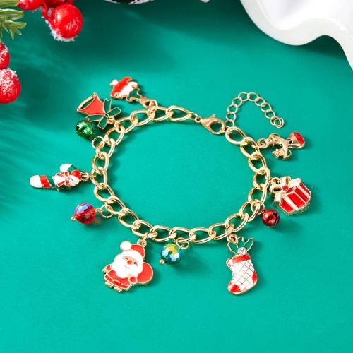 Bracelet de Noël en alliage zinc, alliage de zinc, avec plastique, Placage, Conception de Noël & styles différents pour le choix & pour femme & émail, Vendu par PC[