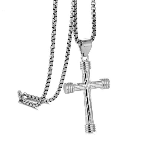 Titanium Steel Pendants, Cross, plated 