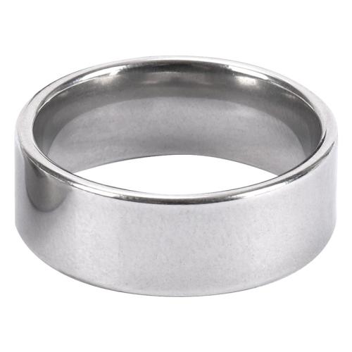 Titanium Steel Finger Ring, polished, Unisex silver color 