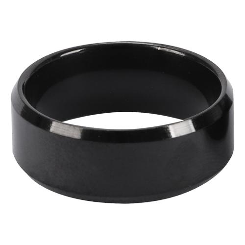 Titanium Steel Finger Ring, polished, Unisex black 