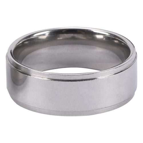 Titanium Steel Finger Ring, polished, Unisex silver color 