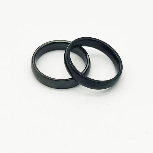 Titanium Steel Finger Ring, plated, Unisex black 