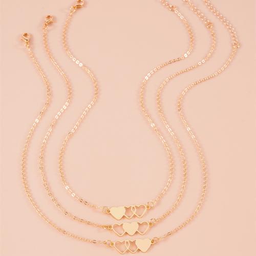 Stainless Steel Jewelry Necklace, 304 Stainless Steel, plated, three pieces & for woman, golden 