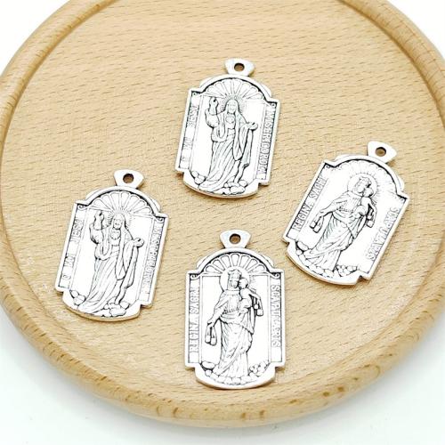 Zinc Alloy Saint Pendant, antique silver color plated, DIY 