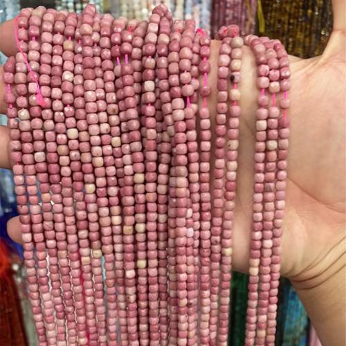 Rhodonite Beads, Rhodochrosite, Square, DIY & faceted, 4mm Approx 38-40 cm 