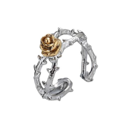 Titanium Steel Cuff Finger Ring, Rose, plated & for woman & hollow, US Ring 